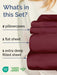 Extra Deep Twin Sheet Set - 4 Piece Breathable & Cooling Sheets - Burgundy