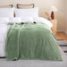 Sage Green Fleece Throw Blanket 50”×60” for Couch Sofa Livingroom