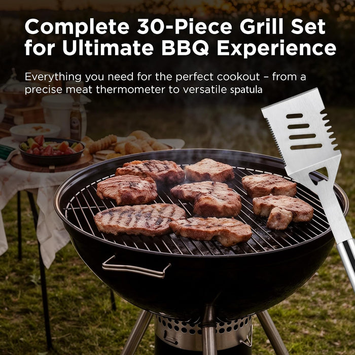 Grilling Accessories, Dad Gifts for Christmas, Heavy Duty Stainless Steel Grill Set BBQ Grill Accessories for Outdoor Gr