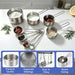 Measuring Cups and Spoons Set 8PCS Silver Stainless Steel