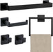 5 Piece Bathroom Towel Holder - 15.7 Inch Towel Bar - Matte Black