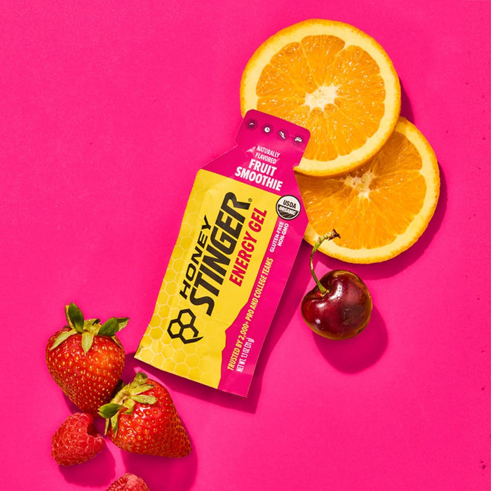 Organic Fruit Smoothie Energy Gel, Gluten Free & Caffeine Free, for Exercise, Running and Performance, Sports Nutrition 