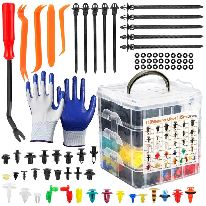 Universal Automotive Fastener and Trim Clip Kit