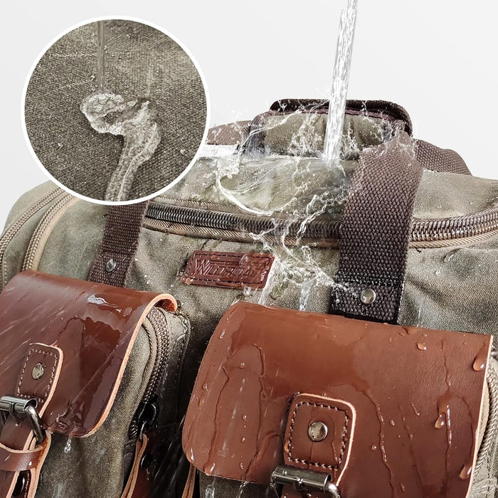 Waxed Canvas Duffle Bag - 50L Weekender Overnight Travel Bag