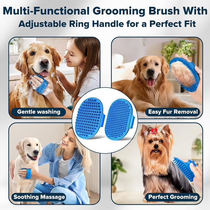 6PCS Grooming & Bath Supplies for Dogs, Cats | Dog Washing Gloves | Dog Bath Brush | Dog Shower Brush | Pet Grooming Glo