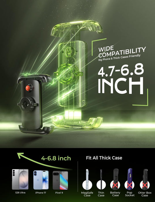 Bike Phone Holder, [Super Easy Install] Motorcycle Phone Mount Ebike Accessories Bicycle Handlebar Holder Mount Gifts fo