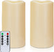 Waterproof Flameless Candles, Outdoor LED Pillar Candle Set of 2