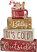 4 Pcs Christmas Table Decorations Indoor, Hot Cocoa Wood Block Sign
