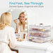 Clear Stackable Storage Drawers, 2 Pack Wide Plastic Organizers