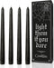 Black 12 inch Taper Candles Pack of 4 - Unscented Smokeless Dripless Tall Candle Sticks - Perfect for Home Decor, Specia