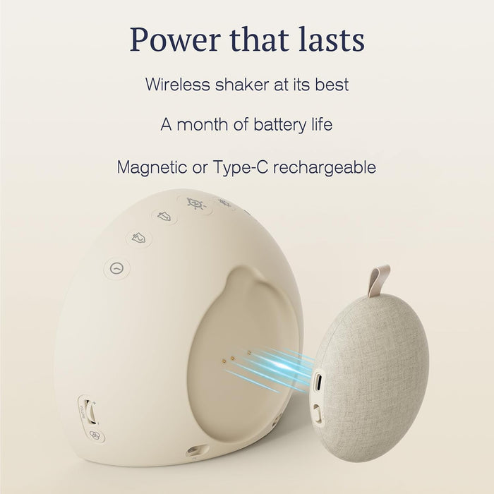 Extra Loud Alarm Clock with Wireless Bed Shaker, Vibrating Dual Alarm with Light Wake Up for Heavy Sleepers & Hearing Impaired, 9-Color Night Light, 8 Sounds, 0-100% Dimmer, USB Charger