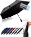 Windproof Travel Umbrella for Rain - 43" Compact Folding Umbrella, Reinforced Strong Frame, Lightweight Portable Parasol