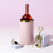 Wine Bottle Chiller Set, Insulated Double Wall Chiller, Gold Winged Corkscrew Wine Bottle Opener, Diamond Wine Stopper, 3-Piece Set, Pink