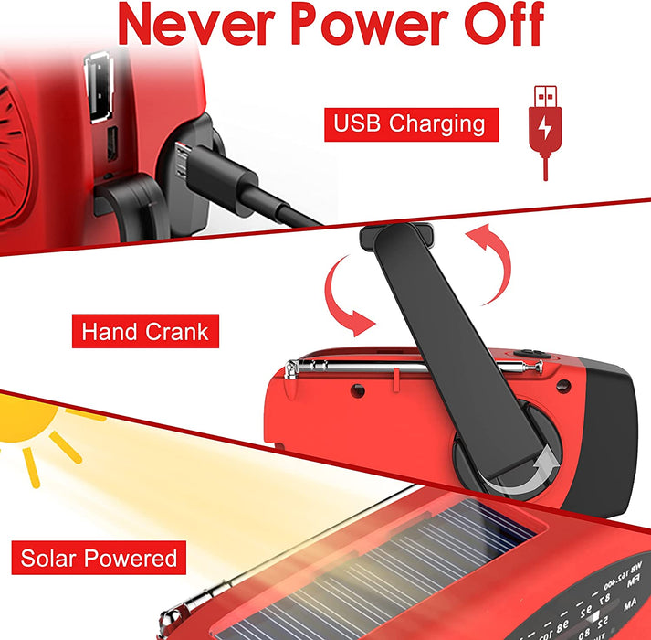 Hand Crank Radio with Flashlight, NOAA/AM/FM Emergency Radio