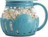 Patented Micro-Pop Microwave Popcorn Popper with Temperature Safe Glass, 3-In-1 Lid Measures Kernels and Melts Butter, Made without BPA, Dishwasher Safe, 3-Quart, Aqua