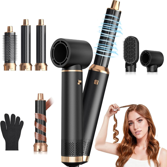 5 in 1 Blow Dryer Brush, Upgrade Hair Dryer Brush Air Curler Air Curl Wrap