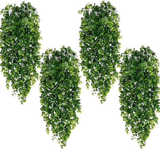 4Pcs Fake Hanging Plants 2.7FT Fake Plants Fake Vines Greenery