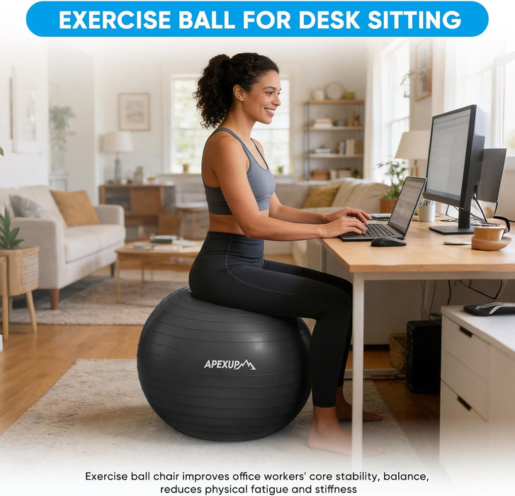 Yoga Ball, 660 lbs Anti-Burst Exercise Ball with Pump, 5 Sizes