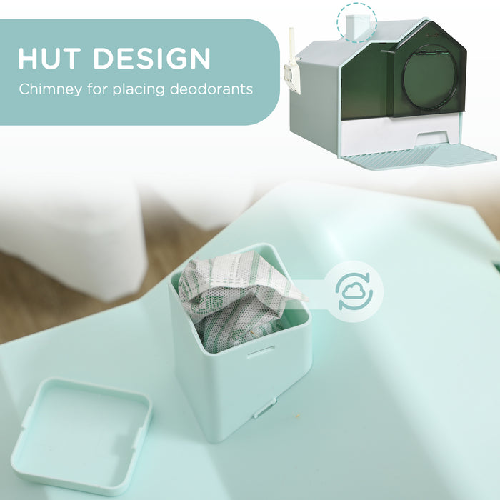 Hooded Cat Litter Box with Tracking Mat