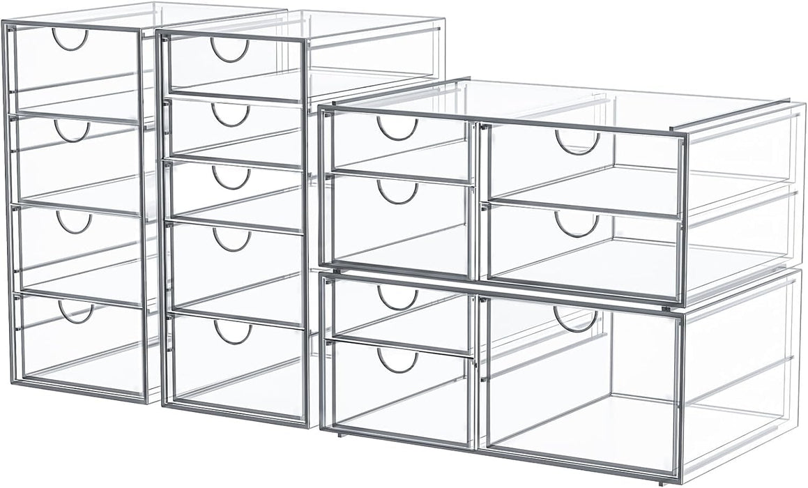 Acrylic16-Drawer Storage & Makeup Organizer for Desk