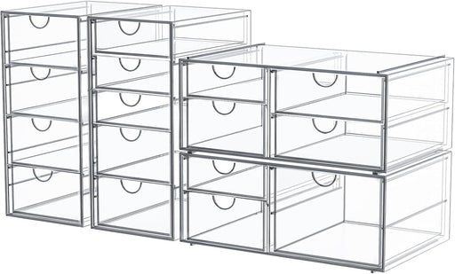 Acrylic16-Drawer Storage & Makeup Organizer for Desk