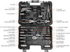 65-Piece General Household Home Repair and Mechanic's Hand Tool Kit Set with Storage Case, Portable, Non-Slip Handles, B
