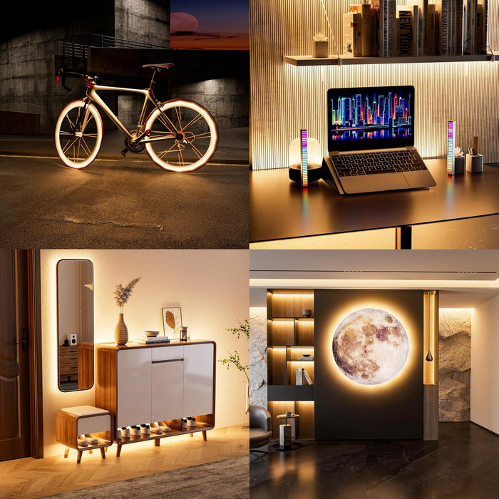 COB LED Strip Lights 5V USB Powered Dotless Super Bright Dimmable LED Lights 3000K Warm White 6.56ft TV Backlights,Flexible 3M Adhesive Under Cabinet Light for Bedroom,Kitchen,Shelf Lighting