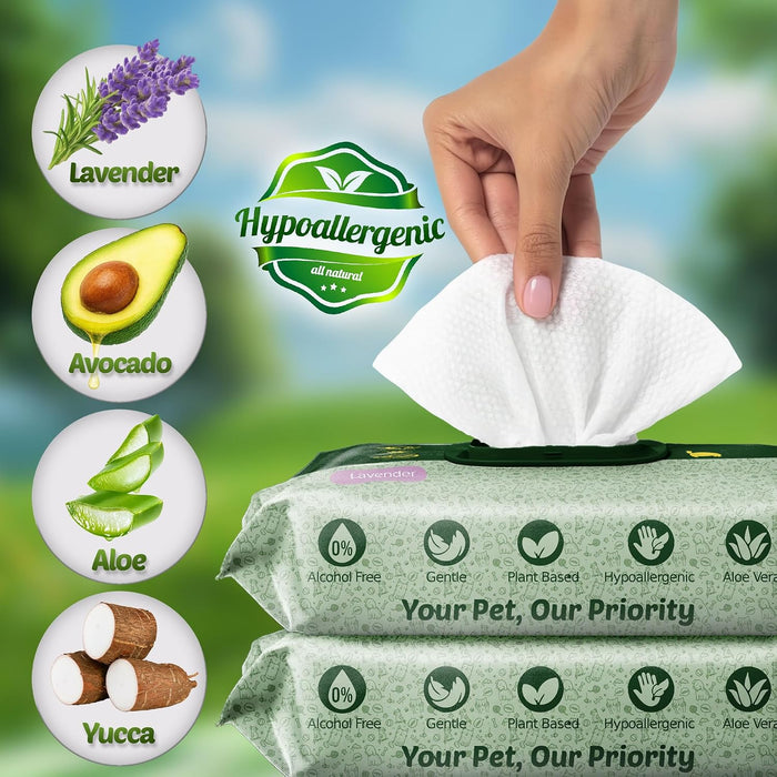 Pet Wipes for Dogs & Cats - Paws, Ears & Butt Cleaning, 400 Count