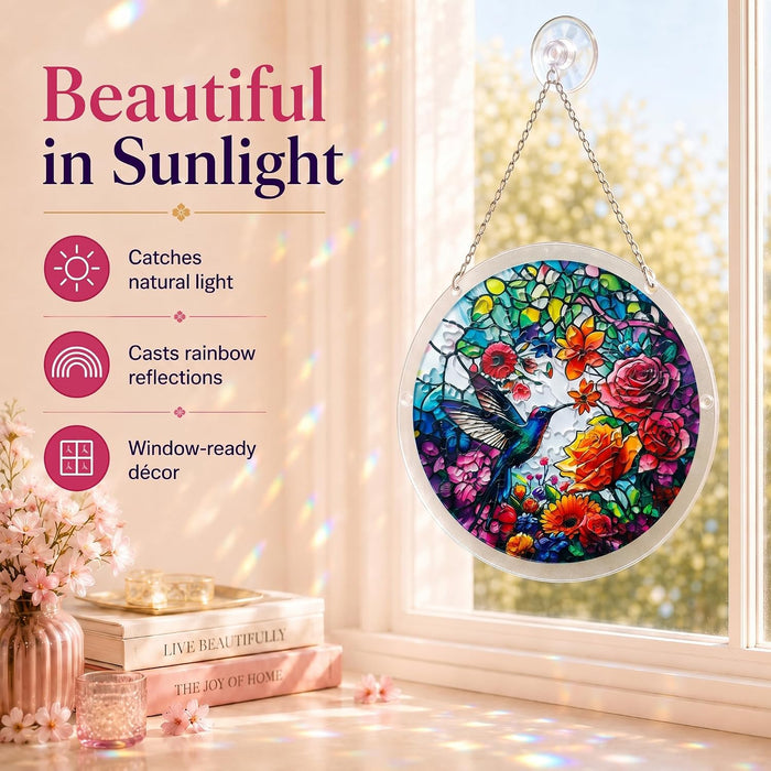 Acrylic Jigsaw Puzzle Suncatcher, Stained Glass Window Hanging DIY Puzzle for Adults, Unique Mother's Day Birthday Gift for Women Mom Decor Lovers