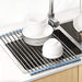 Over The Sink Dish Drying Rack, Roll Up Dish Drying Rack Kitchen Dish Rack Stainless Steel Sink Drying Rack, Foldable Di
