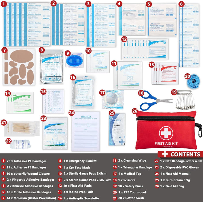 Mini First Aid Kit - 140 Piece Small First Aid Medical Kit