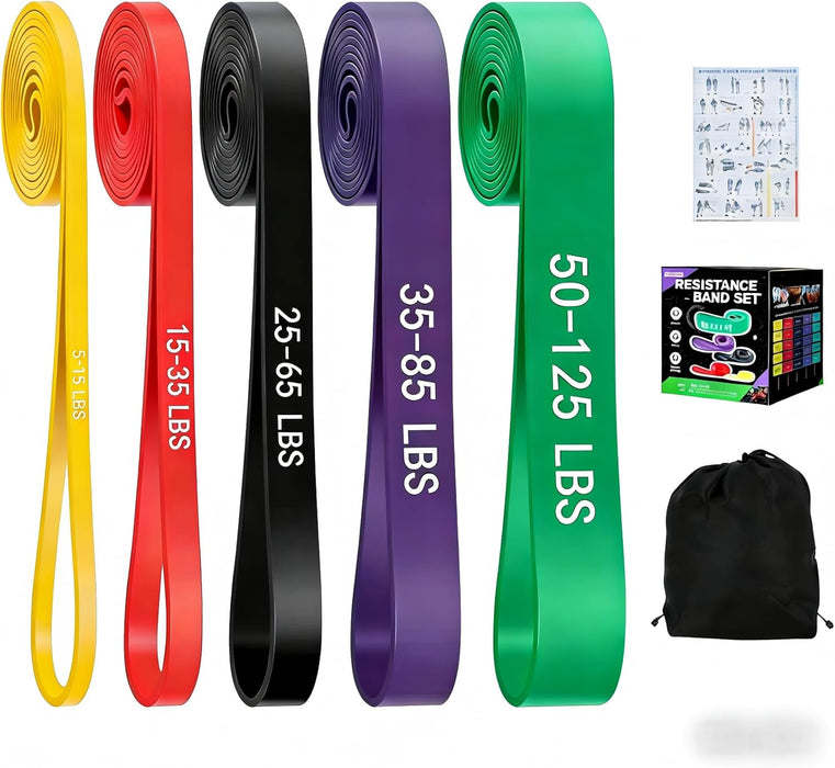 Pull Up Assistance Bands Set of 5 - Resistance Bands for Working Out, Exercise Bands for Pull Up Bands, Full Body Traini