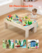 Wooden Train Activity Table with Storage Bin