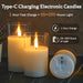 Glass Rechargeable LED Flickering Flameless Candles with Remote and Timer