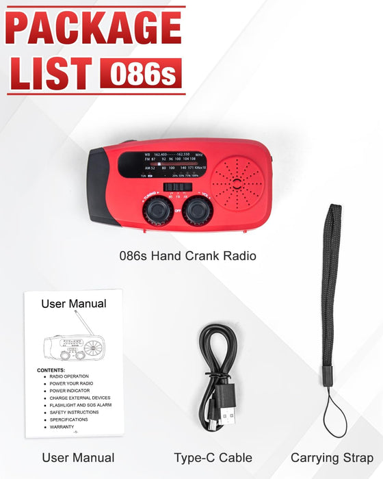 Hand Crank Radio with AM/FM/NOAA Weather Band,for Emergencies