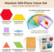 209 PCS Shapes Wooden Pattern Blocks for Kids