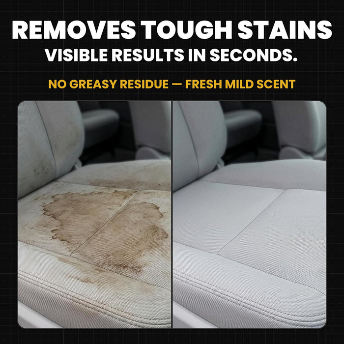 Interior Car Cleaner for Tough Stains | Stain Remover for Car Seats, Carpet, Upholstery, & Leather | 18 Oz Kit with Microfiber Towel