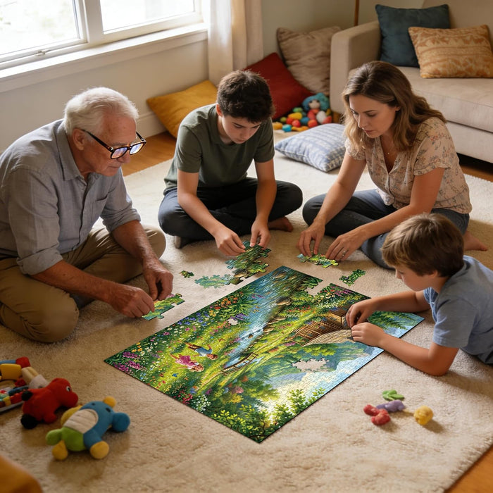 4-Pack 500 Piece Puzzles for Adults, Four Seasons Scenery Jigsaw Puzzles for Adults 500 Pieces, Fun Challenging Jigsaw Puzzles 500 Pieces for Adults Family Game Gift for Home Decor Wall Art