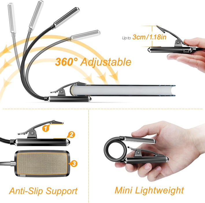 9 LED Rechargeable Book Light for Reading in Bed
