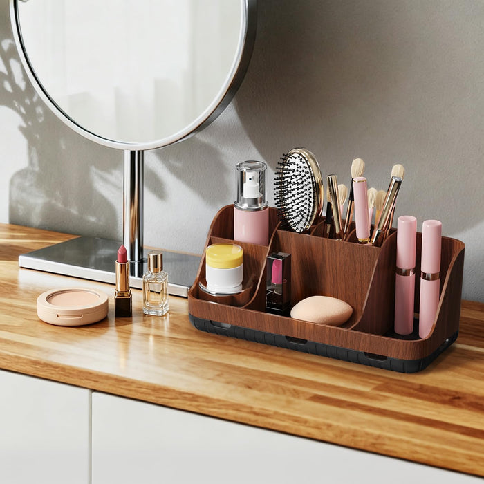 Wood Toothbrush Holders for Bathroom Organizer with Drain Holes