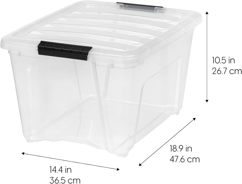 4-Pack 32 Quart Storage Bins with Lids, Clear
