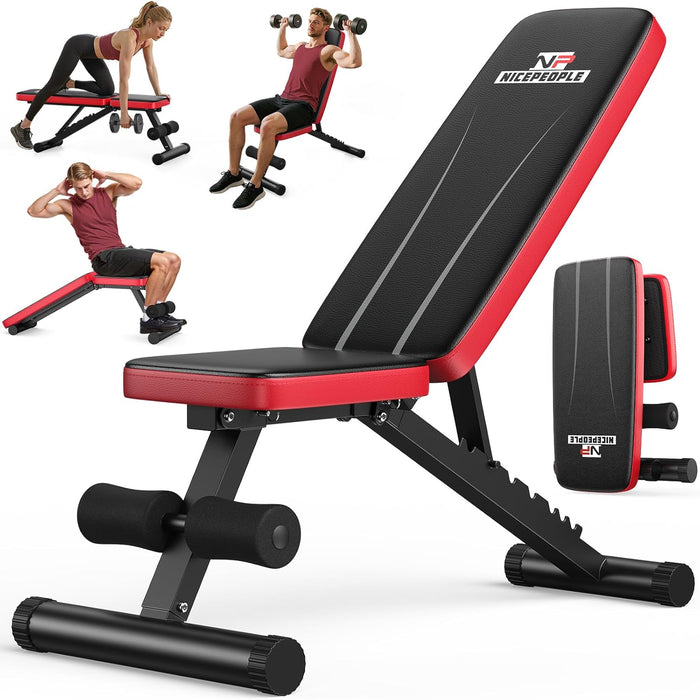 Adjustable Weight Bench for Home Gym, 660LBS Capacity Workout Bench with 8 Backrests for Chest Shoulders Arms, Compact a