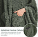 Wearable Blanket Sherpa Fleece Shawl Blanket with Pockets Blanket Poncho Cape for Adults, Cozy Shawl TV Throw Blankets