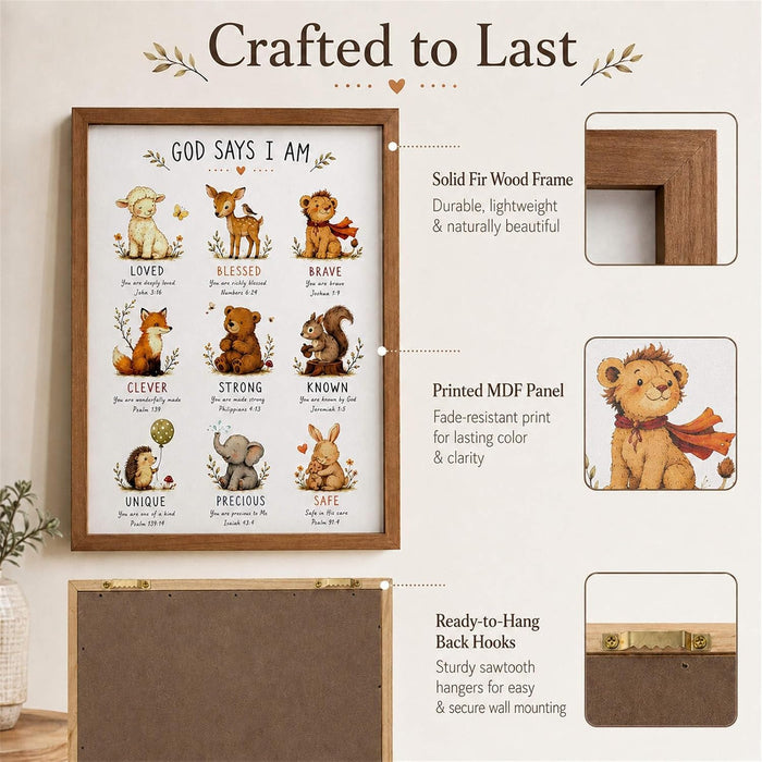 Christian Nursery Decor, Bible Verse Wall Art for Kids Room