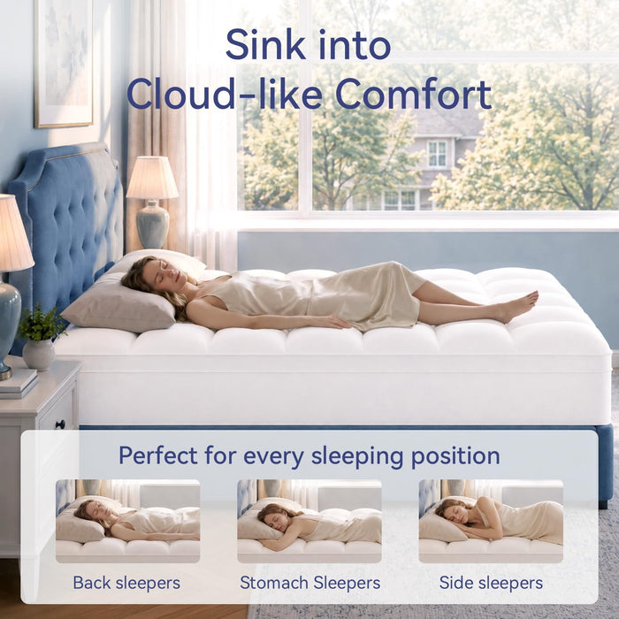 Queen Mattress Topper, Extra Thick Pillow Top Mattress Pad Cover