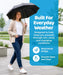 Windproof Compact Umbrellas for Rain - Strong Reinforced Fiberglass Rib Design & Auto Open & Close - Portable Folding Tr