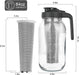 Cold Brew Coffee Maker, 64 oz Mason Jar Pitcher with Stainless Steel Filter, Pour Spout Handle Lid, Airtight & Leak-Proo