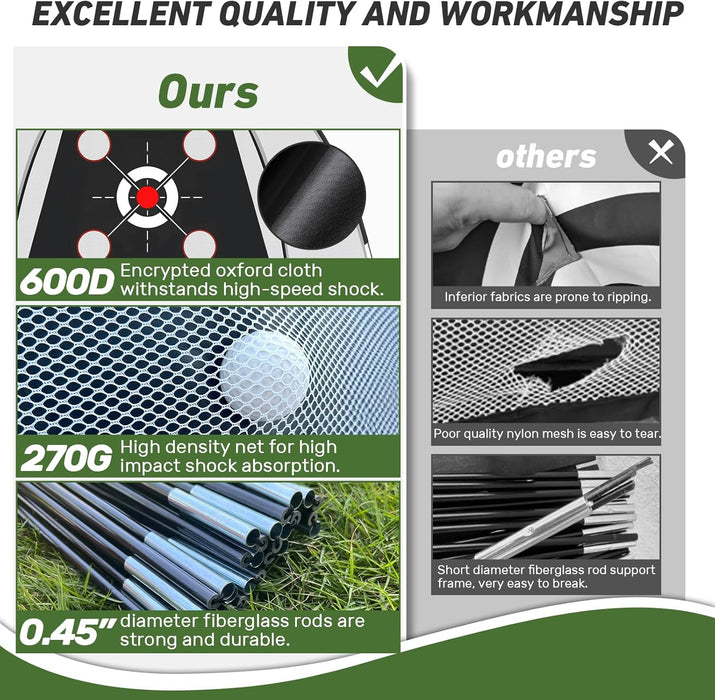 Golf Net with Practice Mat,Golf Hitting Aid Nets 10x7FT for Backyard Driving Chipping Training Swing with Target Mat Bal