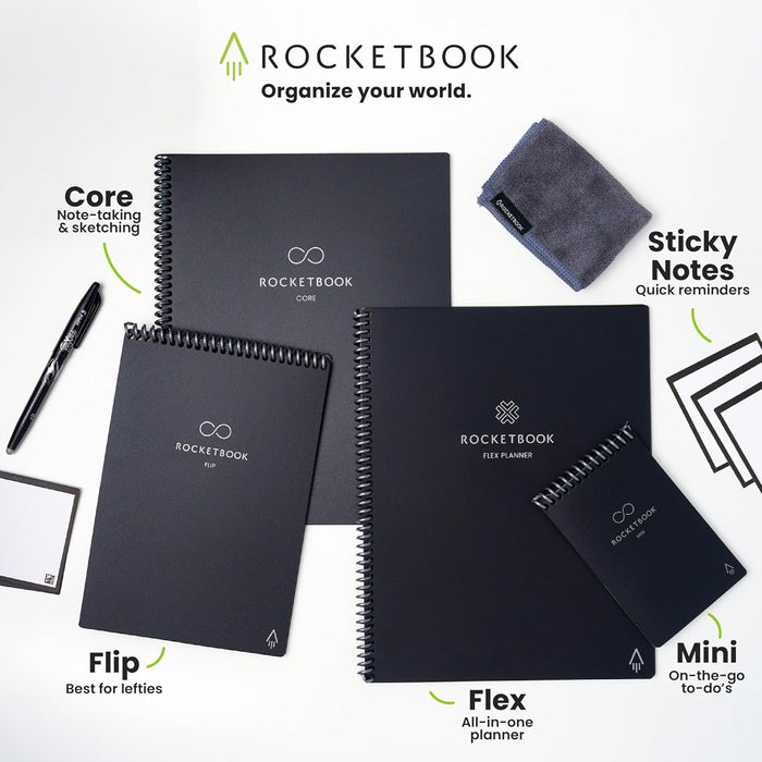 Core Reusable Smart Notebook, Executive Size 6x8.8, Grey