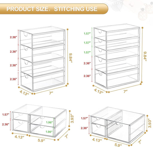 Acrylic16-Drawer Storage & Makeup Organizer for Desk